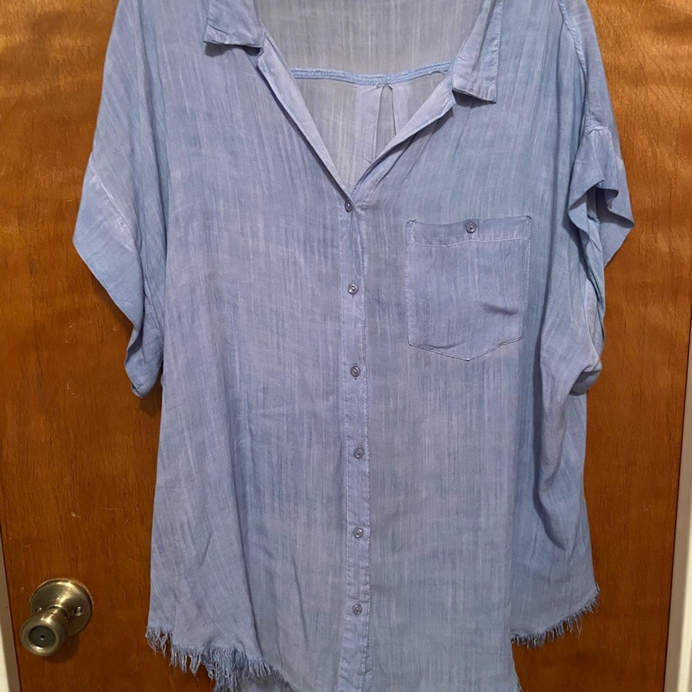 Plus Size Umgee Button Front Blouse